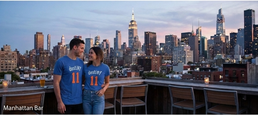 destiNY couple — Manhattan rooftop bar