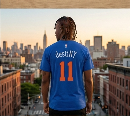 destiNY tee royal — NYC skyline rooftop